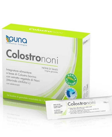 Guna ColostroNoni Colostro Noni Integratore Alimentare Senza Glutine 24 Bustine 1,8 g