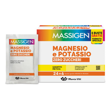 MASSIGEN MAGNESIO POTASSIO ZERO ZUCCHERO 24 BUSTINE + 6 BUSTINE